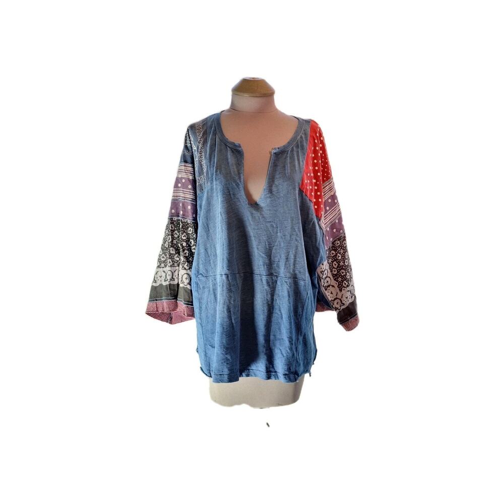 We the Free Size S Patchwork Tunic/top Bandana Mix Print Festival Boho (Cut)